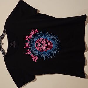 Dia de los Muertos American Crown 2XL black short sleeve graphic tee shirt